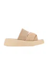 Chloé Logo Letter Cross-band Flip-flops In Nude