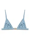 Chloé Women Bikini Top With Logo Plate In Multi