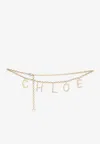 Chloé Metallic Double Chain Belt In Neutral