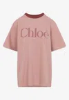 Chloé Petal Pink Recycled Cotton T-shirt In Pink