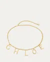 Chloé Logo Letters Belt In Brown