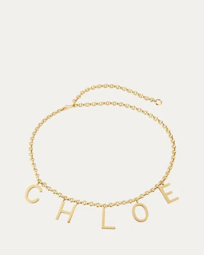 Chloé Logo Letters Belt In Brown