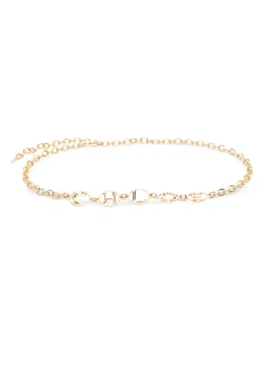 Chloé Logo-letters Chain Belt In Gold