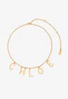 Chloé Logo Letters Chain Necklace In Gold