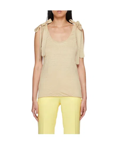 Chloé Pink Linen Tank Top In 20m Pastel Pink