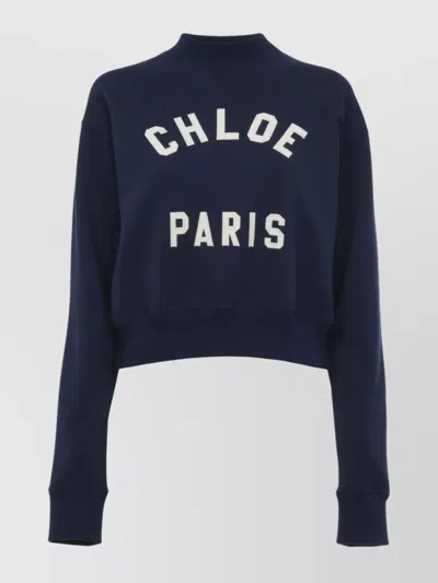 CHLOÉ LOGO MOCK-NECK BOXY SWEATSHIRT