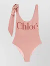 Chloé Maxi Logo Knotted Strap One-piece Swimsuit