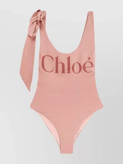 CHLOÉ LOGO ONE-PIECE SWIMSUIT IN NYLON