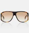 Chloé Teardrop Aviator Sunglasses Tortoiseshell Frame In Brown