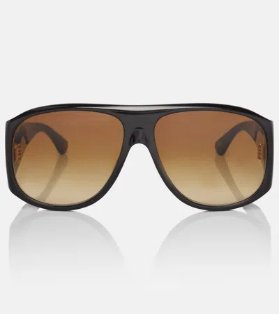 Chloé Logo Oversized Sunglasses In Brown