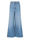 Chloé High-rise Wide-leg Trousers Belt Loops In Blue