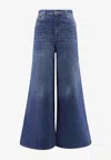 Chloé Logo Patch Boot-cut Jeans In Blue