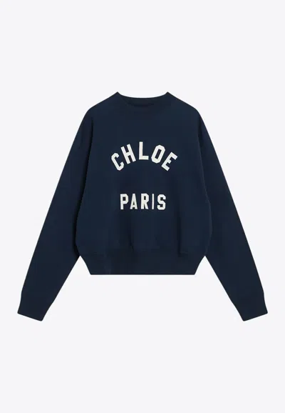 Chloé Logo Patch Cropped Sweatshirt