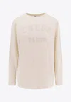 Chloé Oversized Logo Long-sleeved T-shirt In Beige