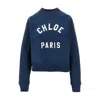 Chloé Logo Patch Sweatshirt In Blue