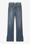 Chloé Logo Patch Washed Jeans In Blue