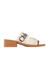 Chloé Woody High-heel Mule In Gold