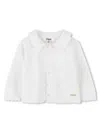 Chloé Logo-plaque Knit Cardigan In White