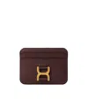 Chloé Logo-plaque Leather Cardholder In Red