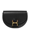 Chloé Chloe Marcie Mini Flap Leather Crossbody In Black