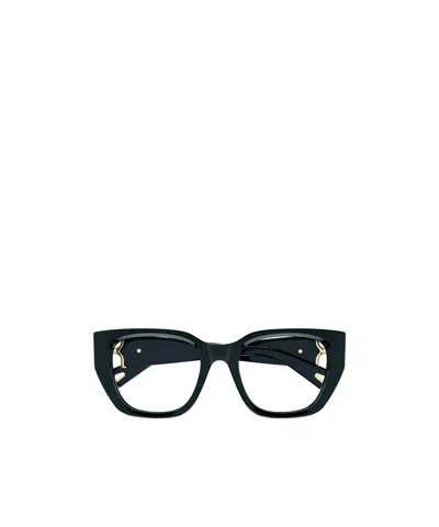 Chloé Logo-plaque Square-frame Glasses In Black