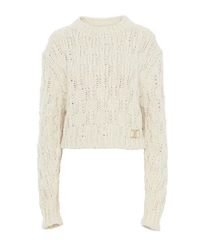 Chloé Logo-plaque Sweater In White