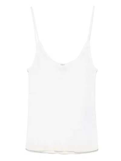 Chloé Logo-plaque Tank Top In White