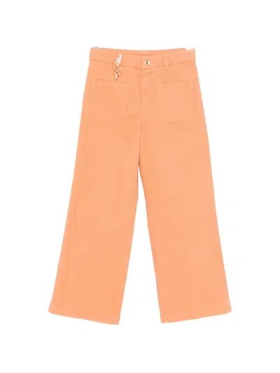 Chloé Kids' Logo-plaque Trousers In Neutral
