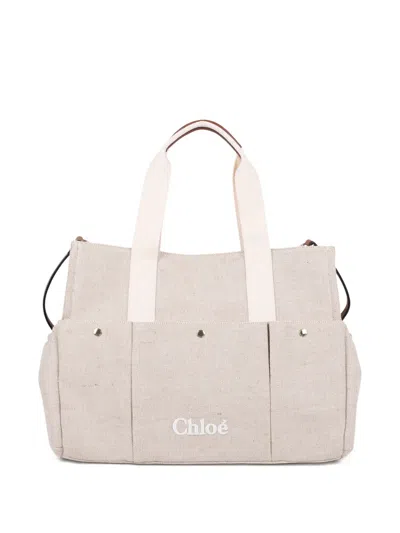Chloé Logo-print Changing Bag In White
