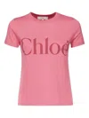 Chloé Logo-print Cotton T-shirt In Pink