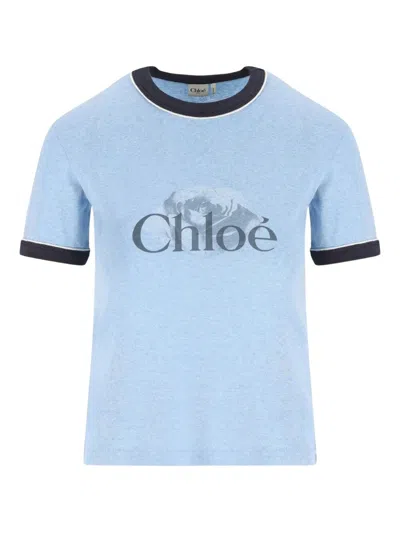 CHLOÉ LOGO PRINT COTTON T-SHIRT