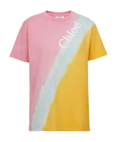 CHLOÉ CHLOÉ TIE-DYED CREWNECK T-SHIRT