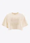 Chloé Biologic Cotton T-shirt With Frontal Logo Patch In Cream