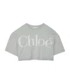 Chloé Logo-print Cropped T-shirt In Gray