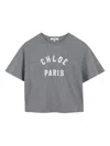 Chloé Logo-print Cropped T-shirt In Gray