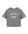 Chloé Logo-print Cropped T-shirt In Gray