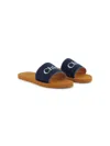 Chloé Girls Denim Slides In Blue