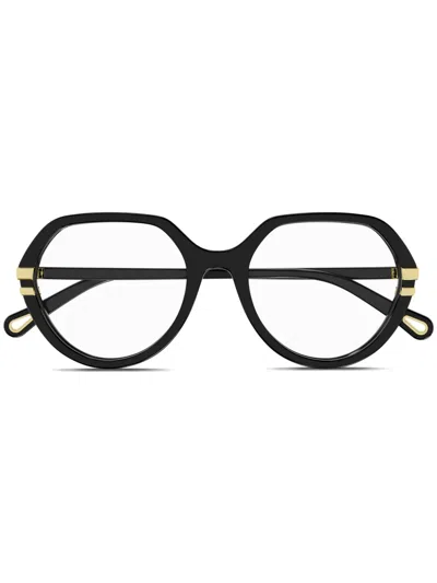 Chloé Logo-print Glasses In Black