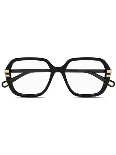 Chloé Logo-print Glasses In Black