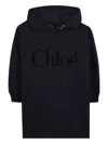Chloé Cotton Sweatshirt Dress Chloe In Blue