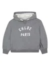 Chloé Logo-print Hoodie In Gray