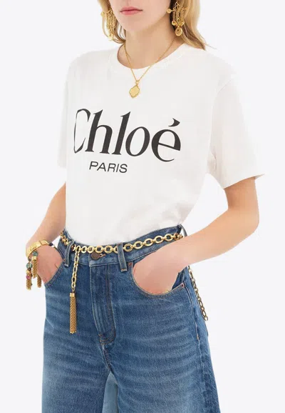 CHLOÉ LOGO PRINT OVERSIZED T-SHIRT