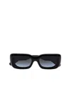 Chloé Logo-print Rectangle-frame Sunglasses In Black