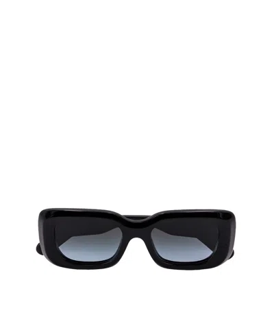 Chloé Logo-print Rectangle-frame Sunglasses In Black