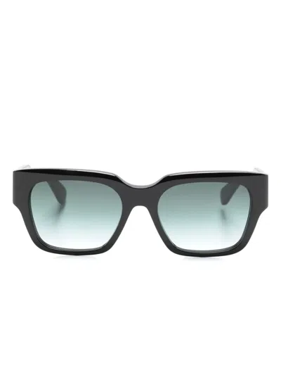 Chloé Logo-print Rectangle-frame Sunglasses In Schwarz