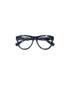 Chloé Logo-print Round-frame Glasses In Black