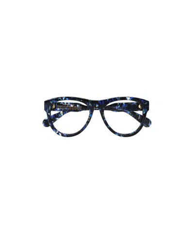 Chloé Logo-print Round-frame Glasses In Black