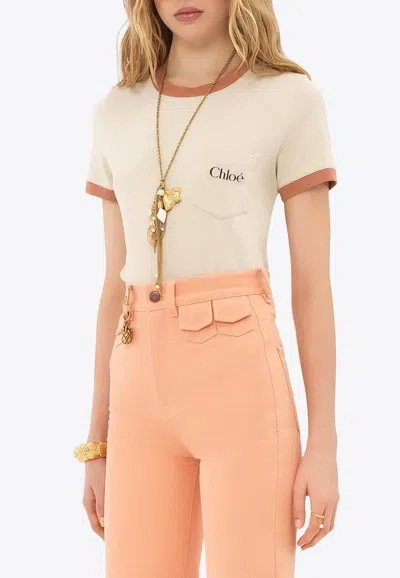 Chloé Logo Print Short Sleeved T-shirt