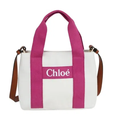 Chloé Logo-print Shoulder Bag In White