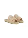 Chloé Kids Logo Canvas Espadrille Slides In Pink